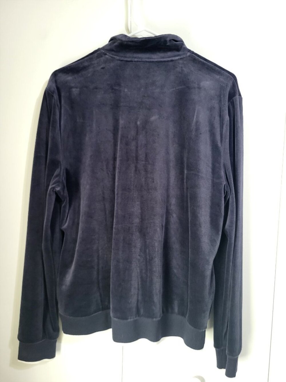 Lauren Ralph Lauren Women's XL VTG Navy Blue Velour Zip Up Track Jacket - Picture 3 of 8